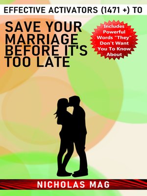 cover image of Effective Activators (1471 +) to Save Your Marriage Before It's Too Late